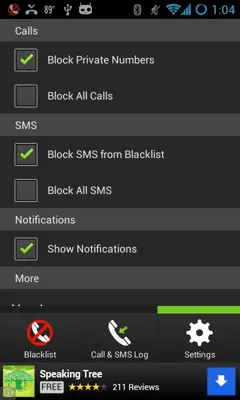 Call & SMS Blocker Plus android App screenshot 0